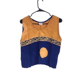 Mandy bohemian sun graphic boxy tank top size m/l boho festival